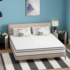 PayLessHere | 10 Inch King Mattress | Medium Firm Hybrid Mattress | White | with High-Density Foam and Breathable Cover | Pocket Spring Design, Pressure Relief | Bed in a Box, CertiPUR-US Certified