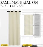 NICETOWN Kitchen Curtains for Decoration, Beige, 2 Panels, W42 x L78 inches, Thermal Insulated Grommet Room Darkening Draperies/Panels for Laundry