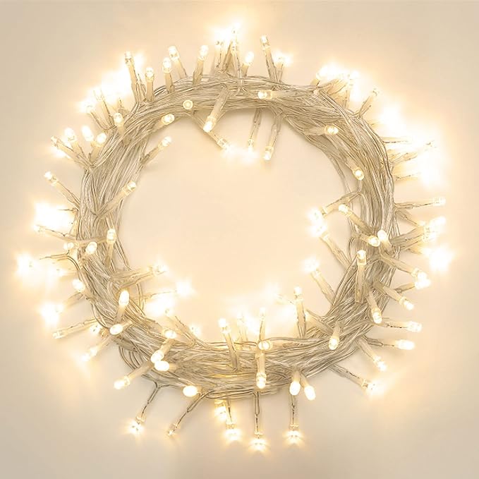 42ft 120 Led Battery Powered String Lights, IP65 Waterproof 8 Modes Twinkle Fairy Lights with Timer for Bedroom, Garden, Party, Christmas Tree Indoor Outdoor Decorations, Warm White
