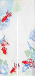 Noren Japanese Style Doorway Curtain with a Picture of Japanese Goldfish Printed on it (pattern2)