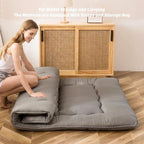 MAXYOYO Japanese Shiki Futon Mattress Floor Mattress Thicken Tatami Mat Sleeping Pad Roll Up Mattress Floor Lounger Bed Folding Couch Bed Mattress Pad for Guest Room, Charcoal Grey, King