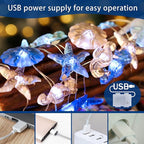 Impress Life Ocean Theme String Lights, Beach Decor Starfish Seahorse Sand Dollars Nautical Decorative Lights Battery & USB Plug In with Remote 10 ft 30 LEDs for Covered Outdoor Bedroom Birthday Party