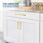 JOY DECOR 4 Pack Cabinet Handles, Gold Cabinet Pulls, 12-3/5 Inch Kitchen Closet Handles Square Drawer Pulls Stainless Steel Drawer Hardware, 320mm Hole Centers