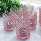 Woho 24pcs Pink Votive Candle Holders, Tealight Candle Holder for Wedding Table Decor, Tea Lights Candle Holder for Anniversary Bridal Shower