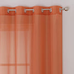 KEQIAOSUOCAI Patio Door Sheer Curtain Panels - Ceiling to Floor Extra Long Voile Drape Curtains Window Treatment for Sliding Glass Door (Burnt Orange,2 Pieces,W 54 x L 108 inches)