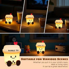 Boba Tea Gifts for Milk Tea Lovers, Cute Bubble Tea Night Light, Boba Tea Silicone Nursery Lamp with Dimming and Timing Function, Cute Room Decor Lights for Kids Girl Women Xmas Gifts