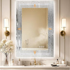 20x30 LED Mirror for Bathroom with Front and Backlit Light Up Digital Mirrors for Wall,Anti Fog,Stepless Dimmable,Tempered Silver Glass Smart Vanity Mirror for Bathroom