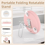 Large 6" Lighted 30x Magnified Makeup Mirror with Suction Cups & Table Stand, Travel & Home Use