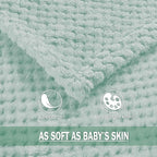 Exclusivo Mezcla Fleece Throw Blanket Extra Large, Super Soft and Warm Blankets for Couch, Sofa and Bed Waffle Textured, Cozy, Fuzzy and Lightweight (Mint Green, 50x70 Inches)
