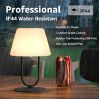 FUYO Outdoor Cordless Table lamp Rechargeable, Portable Dimmable Night Lights, Water-Resistant Shower Lamps, Touch Bedside Lamp for Patio/Bedroom/Living Room/Indoor/Restaurant(Black)