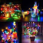 YKB 6 Pack Multicolor LED Starry String Lights with 20 Mini LEDs on 6.6FT/2M Copper Wire, Fairy Lights Powered by 2xCR2032(Incl) Batteries, for Wedding Table Holiday Halloween Christmas Decorations