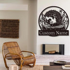 Custom Hedgehog Metal Sign, Personalized Hedgehog Metal Wall Art,Hedgehog Lovers Gift Metal Kid Room Decor,Personalized Hedgehog Lover Name Sign,Kid Nursery Decoration (Hedgehog B)