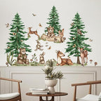 Jungle Animal Wall Stickers Forest Safari Wall Decals Kid Room Nursery Baby Bedroom Décor (Cedar Tree Animals)