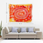 Batmerry Tribal Art Abstract Tapestry, Traditional Ancient Tribal Indian Rural Wall Art Hanging Decoration Polyester Fiber White Ruffled Around for Dorm Room Bedroom Living Room, 39.1x59.1 inches