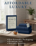 LANE LINEN 100% Organic Cotton Mercerized Twin XL Sheet Set, Reinforced Seams Machine Washable Extra Long Twin Bedding Set, Luxury Hotel Quality Cotton Sheets - Navy