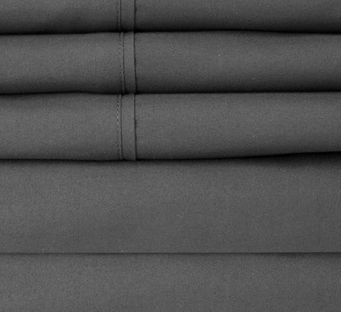 Full Size Bed Sheets - 6 Piece 1500 Supreme Collection Fine Brushed Microfiber Deep Pocket Full Sheet Set Bedding - 2 Extra Pillow Cases, Great Value, Full, Gray