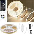 COB LED Strip Lights Natural White,24V Dimmable led Light Strip KIT with Remote and app Control,4000K 9.84FT/3m 8mmwide Ra>90 Cuttable Flexible Strip Lights for Bedroom,TV Lights,Cabinet