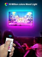 GIPOYENT Music Sync LED TV Backlight, RGB Color Changing Light Strip for 55-80 Inch TVs - Bluetooth Function, Home Theater (19.6ft)