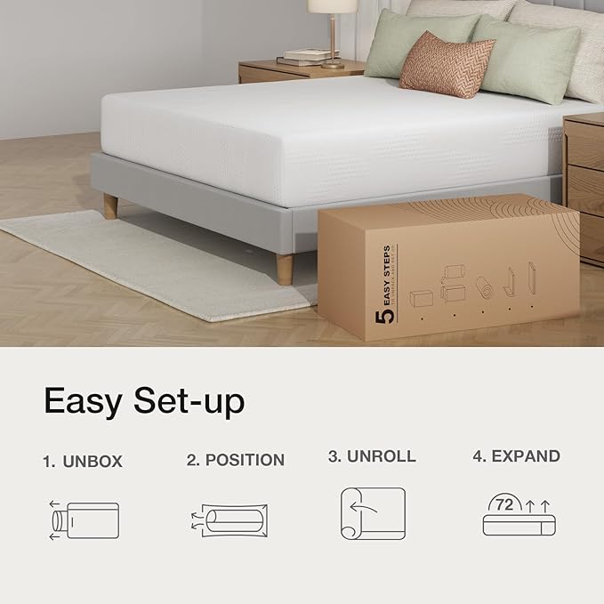 Novilla 12 Inch Full Size Mattress in a Box, Gel Memory Foam Mattress for Cooling Night Sleep & Pressure Relief, CertiPUR-US Certified
