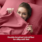 Mellanni Extra Deep Full Sheets - 4 PC Iconic Collection Bedding - Hotel Luxury, Ultra Soft, Cooling Bed Sheets - Wrinkle, Fade, Stain Resistant (Full, Brick Red)