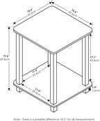 Furinno SIMPLISTIC Side Table Set of 2, 2-Tier End Table, Nightstand, Night Stand, Bedside Table, Easy Assembly, for Living Room, Bedroom, French Oak