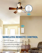 DEWENWILS Wireless Light Switch Kit - No Wiring, 10A/1000W, 100 Ft RF Range, Remote Control for Ceiling Lights, Fans, Lamps