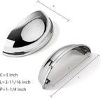 khtumeware 10 Pack 3" Drawer Pulls Polished Chrome Cabinet Cup Pulls Kitchen Hardware Cabinet Handles Drawer Handles Knobs 3 inch Hole Center