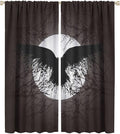 Cool Raven Print Curtains for Bedroom - Vintage Nordic Viking Theme Dead Tree Crow Full Moon Window Drapes,Energy Saving Thermal Insulated Rod Pocket Bedroom Blackout Curtains 2 Panels 54L x 21W
