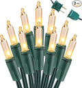Brizled Warm White Incandescent Christmas Lights, 300 Count 69.6ft Connectable, Clear Mini String Lights for Indoor/Outdoor Decor