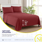 California King Sheet Sets - Breathable Luxury Sheets with Full Elastic & Secure Corner Straps Built In - 1800 Supreme Collection Deep Pocket Bedding Set, Sheet Set, California King, Burgundy