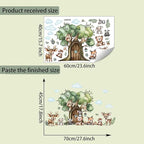 Jungle Animal Wall Stickers Forest Safari Wall Decals Kid Room Nursery Baby Bedroom Décor (Tree House Animals)