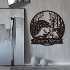 Custom Hedgehog Metal Sign, Personalized Hedgehog Metal Wall Art,Hedgehog Lovers Gift Metal Kid Room Decor,Personalized Hedgehog Lover Name Sign,Kid Nursery Decoration (Hedgehog C)