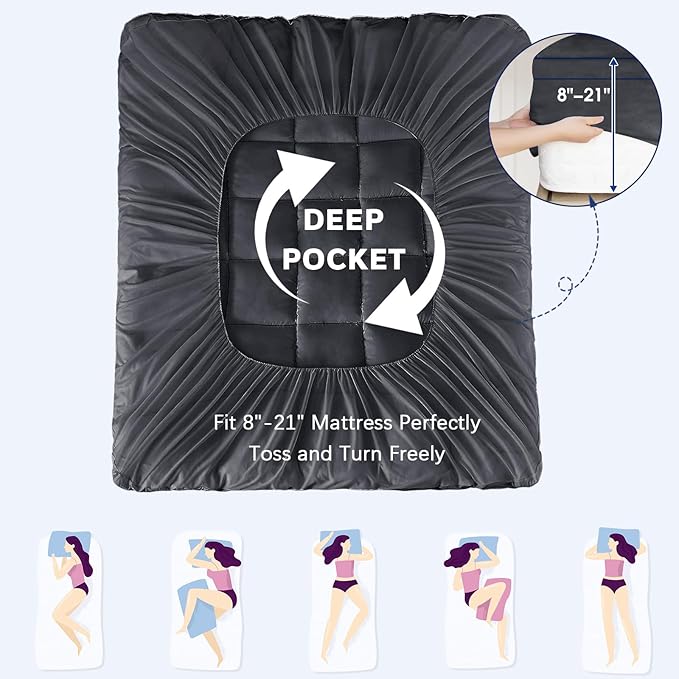 CYMULA Twin Mattress Topper, Cooling Mattress Pad Cover, Extra Thick Pillow Top Mattress Topper with 8-21 Inch Elasticated Deep Pockets, Plush Down Alternative Fill Mattress Protector