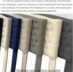 24KF Upholstered Tufted Button Velvet Headboard,Comfortable Fashional Headboard Queen/Full Size,Black