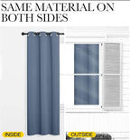 NICETOWN Short Curtains for Kitchen, Thermal Insulated Solid Grommet Blackout Window Treatment Curtain Panels for Loft, Cafe (Stone Blue, 1 Pair, 42 inches Wide by 68 inches Long)