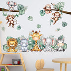 Jungle Animal Wall Stickers Forest Safari Wall Decals Kid Room Nursery Baby Bedroom Décor (Animal Turtle Dorsal Leaves)