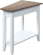 Convenience Concepts American Heritage Wedge End Table 24" - Classic Living Room Table with Storage Shelf,Side Table for Family Room, Bedside Table, Driftwood