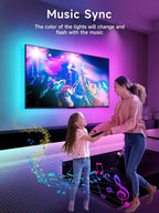 TV LED Lights, 13.1ft LED Lights for 43-65in TVs, RGB TV Backlight Behind with Music Sync Bluetooth APP and Remote Control Strip Light USB Powered for Bedroom Gaming Room Decor