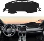 Dashboard Cover Mat Custom Fit for 2016-2021 Honda Civic Dash Cover Nonslip Dash Mat Protector Sunshade No Glare Black