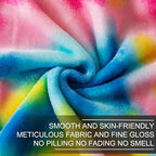 Colorful Blanket Twin Size- Premium Lightweight Anti-Static Rainbow Throw Soft Couth Sofa Cozy Warm Flannel Blankets Plush Gift for Daughter Mom, Bedroom Decor 66" x 90"(Rainbow Twin)