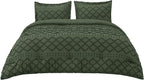 Bedsure Twin XL Comforter Set - Olive Green Comforter, Boho Tufted Shabby Chic Bedding for Kids, 2 Pieces Vintage Farmhouse Bed Set for All Seasons, Fluffy Soft Bedding with 1 Pillow Sham