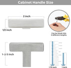 25 Pack Brushed Nickel Cabinet Knobs - Kitchen Cabinet Knobs Silver Cabinet Pulls for Kitchen Cabinet Drawer Stainless Steel Dresser Knobs for Cabinet Hardware 2in Length Single Hole Square