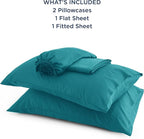 Bedsure California King Sheet Sets, Cooling Sheets, Rayon Derived from Bamboo, Breathable & Soft, Deep Pocket Up to 16 Inches, Hotel Luxury Silky Bedding for Hot Sleepers, Turquoise