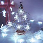DomeStar Christmas Snowflake String Lights,9.8Ft 20 LED Battery Powered Christmas Fairy Lights Hanging Decor for Xmas Tree Party Wedding New Year Bedroom Patio Wall Indoor Outdoor Decorations Blue