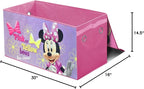 Idea Nuova Disney Minnie Mouse Collapsible Children’s Toy Storage Trunk, Durable with Lid