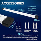 hykolity 1 Pack 4FT Linkable LED Shop Light for Garage, 6500lm, 4FT 60W Utility Light Fixture, 5000K Daylight LED Workbench Light with Plug, Hanging or Surface Mount, Black - ETL