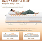 PayLessHere 12 Inch King Innerspring Mattress in a Box with Bamboo Charcoal Gel Memory Foam Fiberglass Free CertiPUR-US Certified Medium Firm Spring Mattress Pressure Relief,King