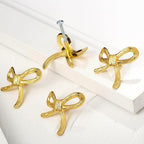 8 Pcs Bow Knobs for Dresser Matel Bow Drawer Knobs Vintage Dresser Handles Cabinet Drawer Pulls for Home Bedroom Kitchen Cabinets Hardware Cupboard (Gold,Classic Style)