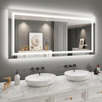 LED Mirror for Bathroom, 72"X36" with 8 RGB Backlit +3 Front Lit (Adjustable Individually), Anti-Fog, Large Lighted Bathroom Vanity Mirror for Wall,Shatterproof,Memory Function,Tempered Glass