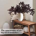 Lyrow 6 Pack Artificial Cimicifuga Plant Leaf Spray Faux Plum Faux Fall Spray Silk Plants Cimicifuga Plant Leaf Branch for Home Vase Wedding Garden Farmhouse Table Mantel Decor (32 Inches)